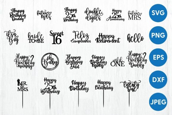Download Cake Topper Svg Cut File | Cake Toppers - Cake topper svg Collection