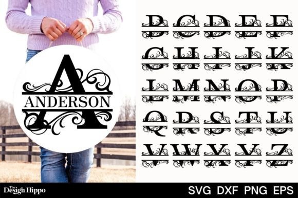 Download Split Monogram SVG | a-Z Alphabet Font - Split monogram Collection