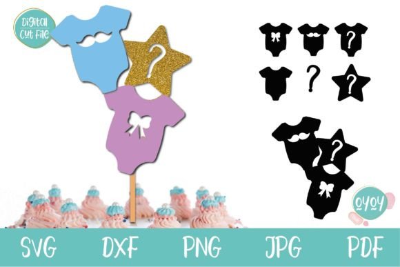 Download Gender Reveal Party Cake Topper SVG - Cake topper svg Collection