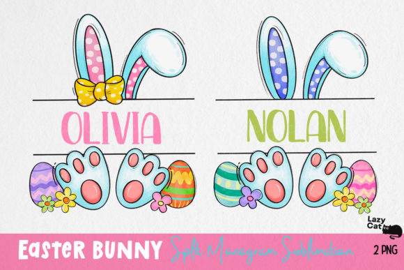 Download Easter Bunny Split Monogram Sublimation - Split monogram Collection