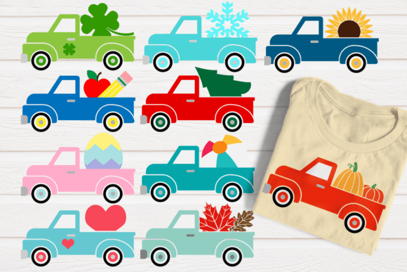 Download Seasonal Vintage Truck SVG File Bundle - Vintage truck svg Collection
