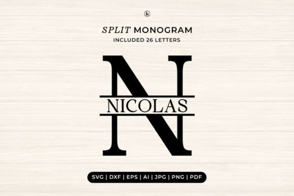 Download Split Monogram SVG | a-Z Alphabet Font - Split monogram Collection