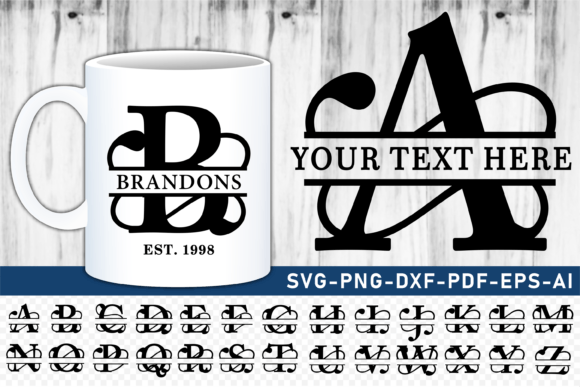 Download Ornate Split Monogram Letters, Font SVG - Split monogram Collection