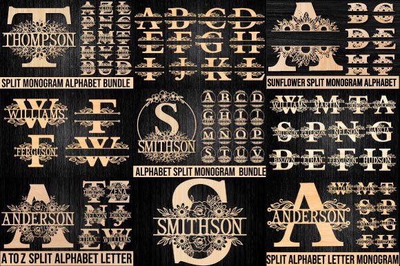 Download Huge Alphabet Split Monogram Bundle - Split monogram Collection