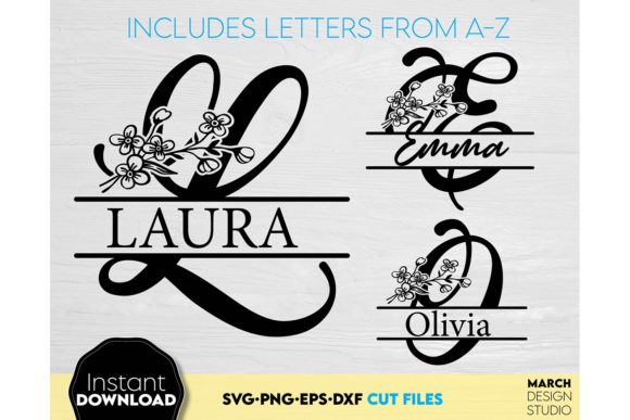 Download Hand Lettered Split Monogram Bundle SVG - Split monogram Collection