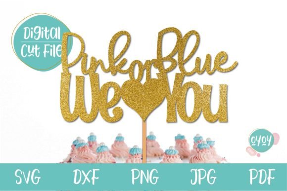 Download Gender Reveal Party Cake Topper SVG - Cake topper svg Collection
